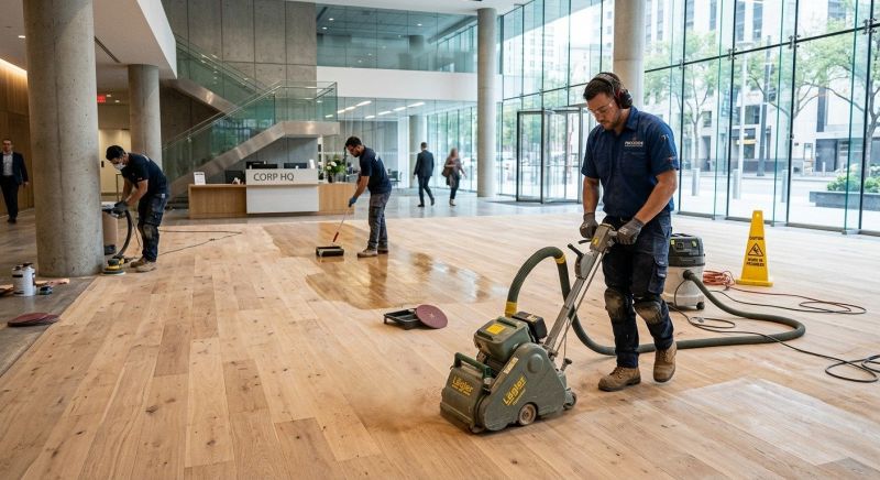 Our team working on Wood Floor Service projects in Staten Island, NY