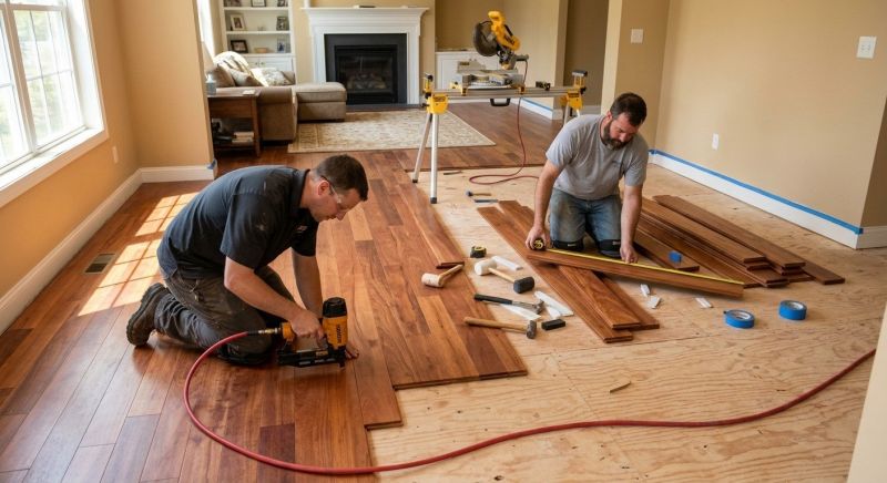 Cherry Floor Installation in Bergenfield, NJ