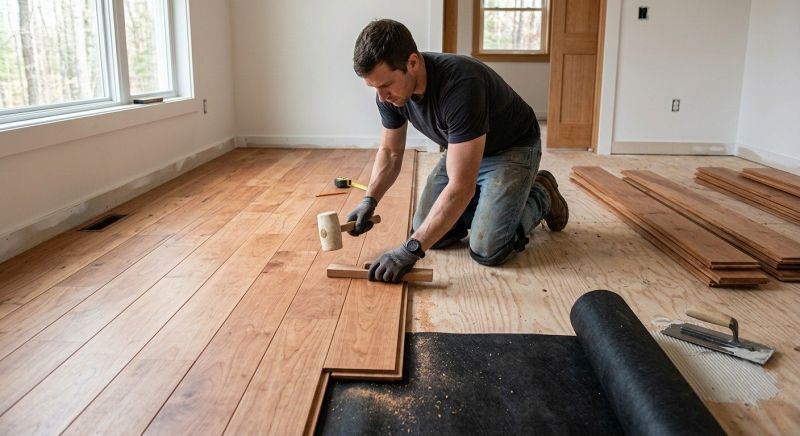 Cherry Floor Installation in Woodmere, NY